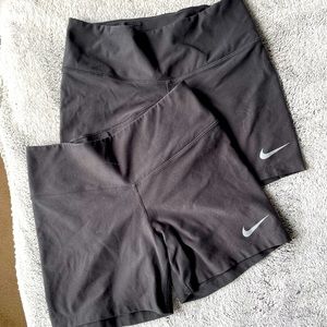 2 pairs Nike Dri-fit spandex shorts | Black | Small
